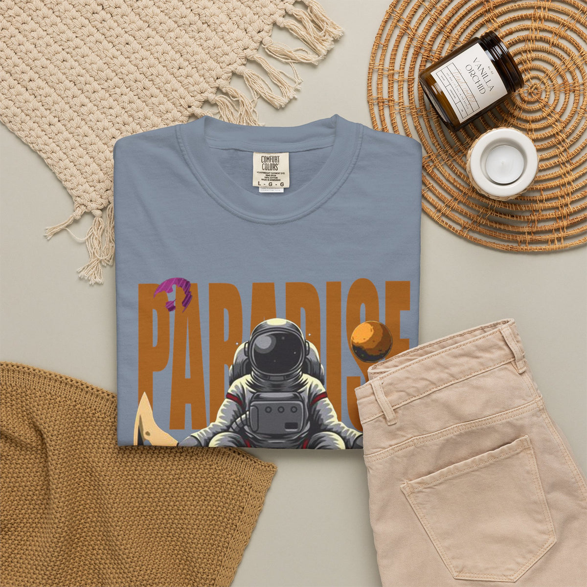 T-Shirt — 'Paradise: Never Get Tired of Getting Lost' Astronaut Graphic Tee