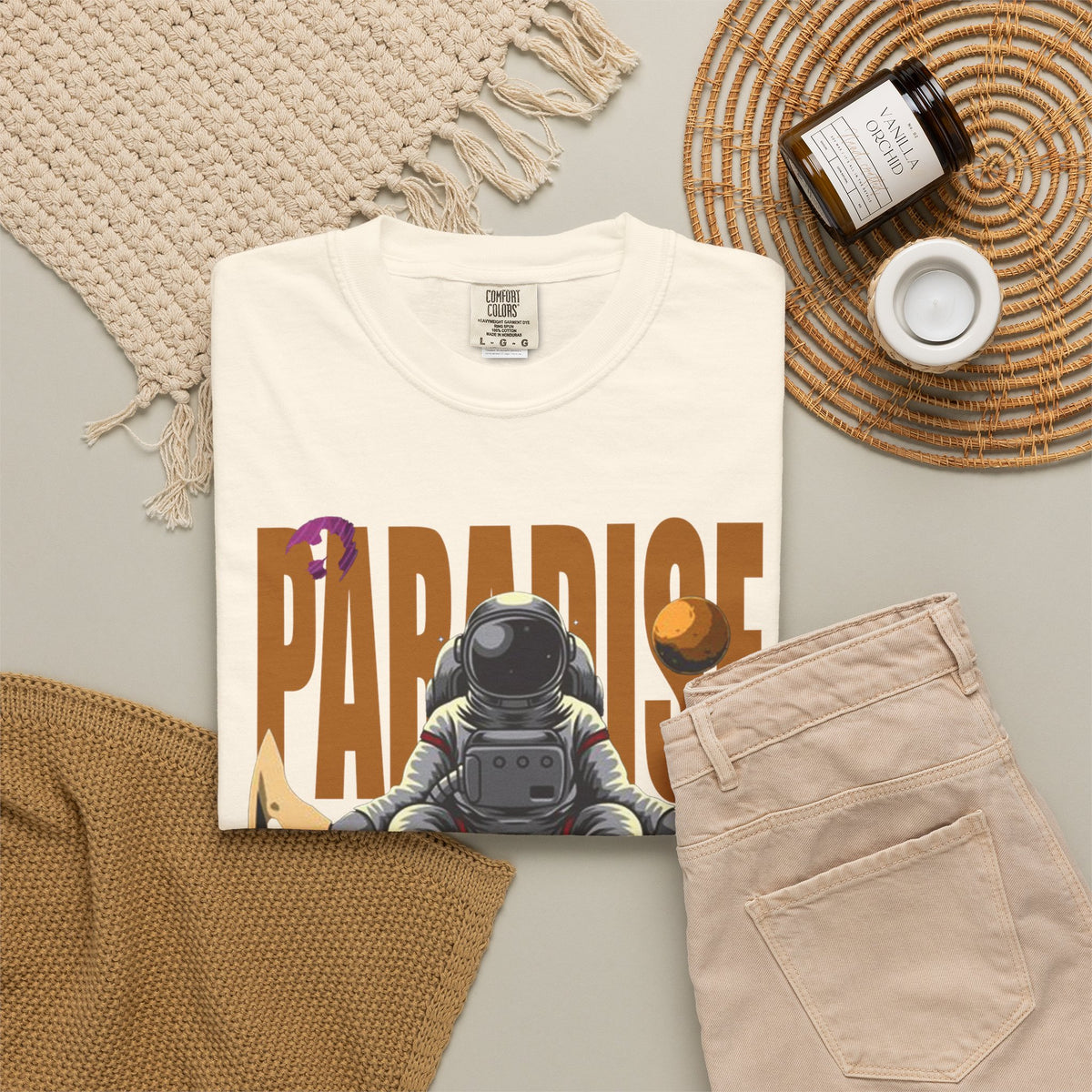T-Shirt — 'Paradise: Never Get Tired of Getting Lost' Astronaut Graphic Tee