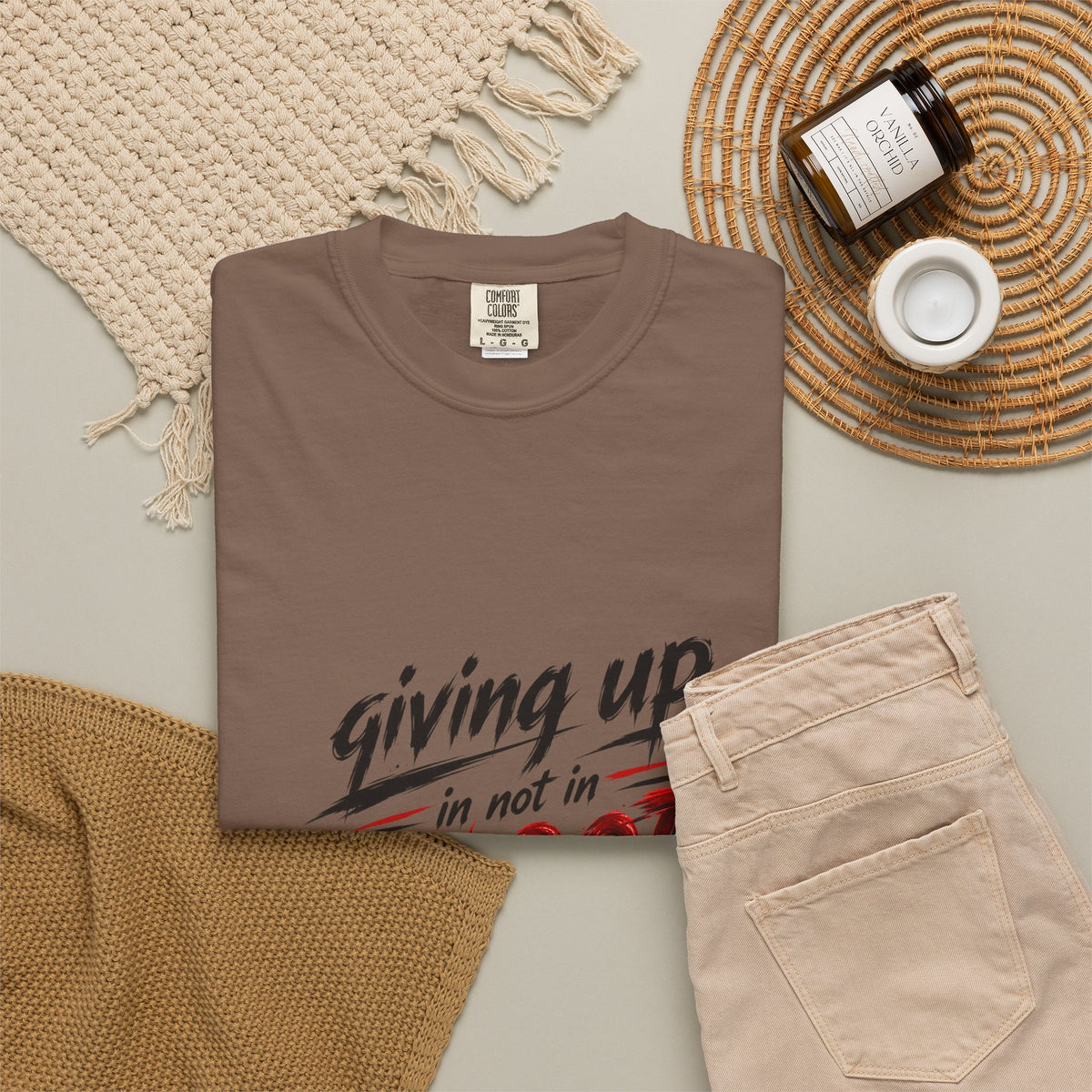 Giving Up in Not in Blood T‑Shirt — Motivational Graphic Tee