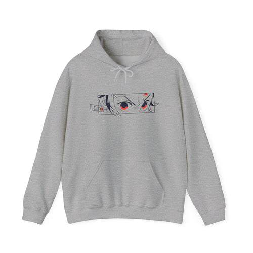 Anime Eyes Hoodie — Minimal Red & Black Manga Gaze Sweatshirt