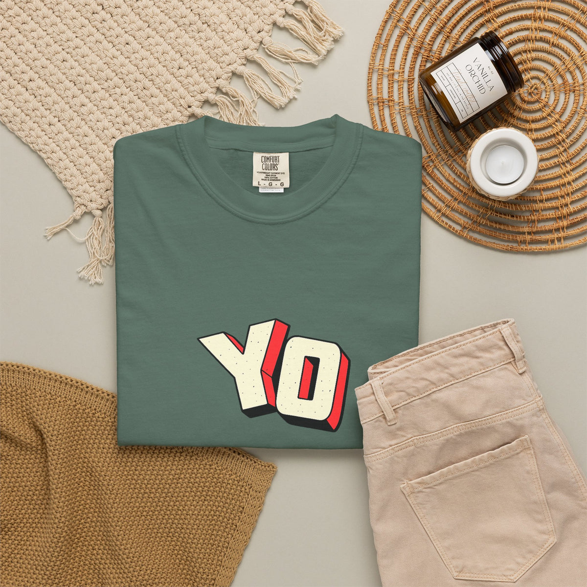 Yo Graphic T-Shirt — Retro 3D Lettering Tee
