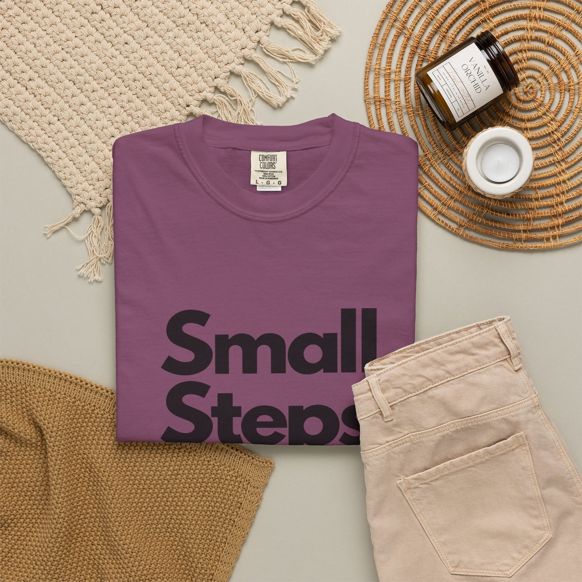 Motivational Tee — “Small Steps Every Day.” Inspirational Casual T-Shirt
