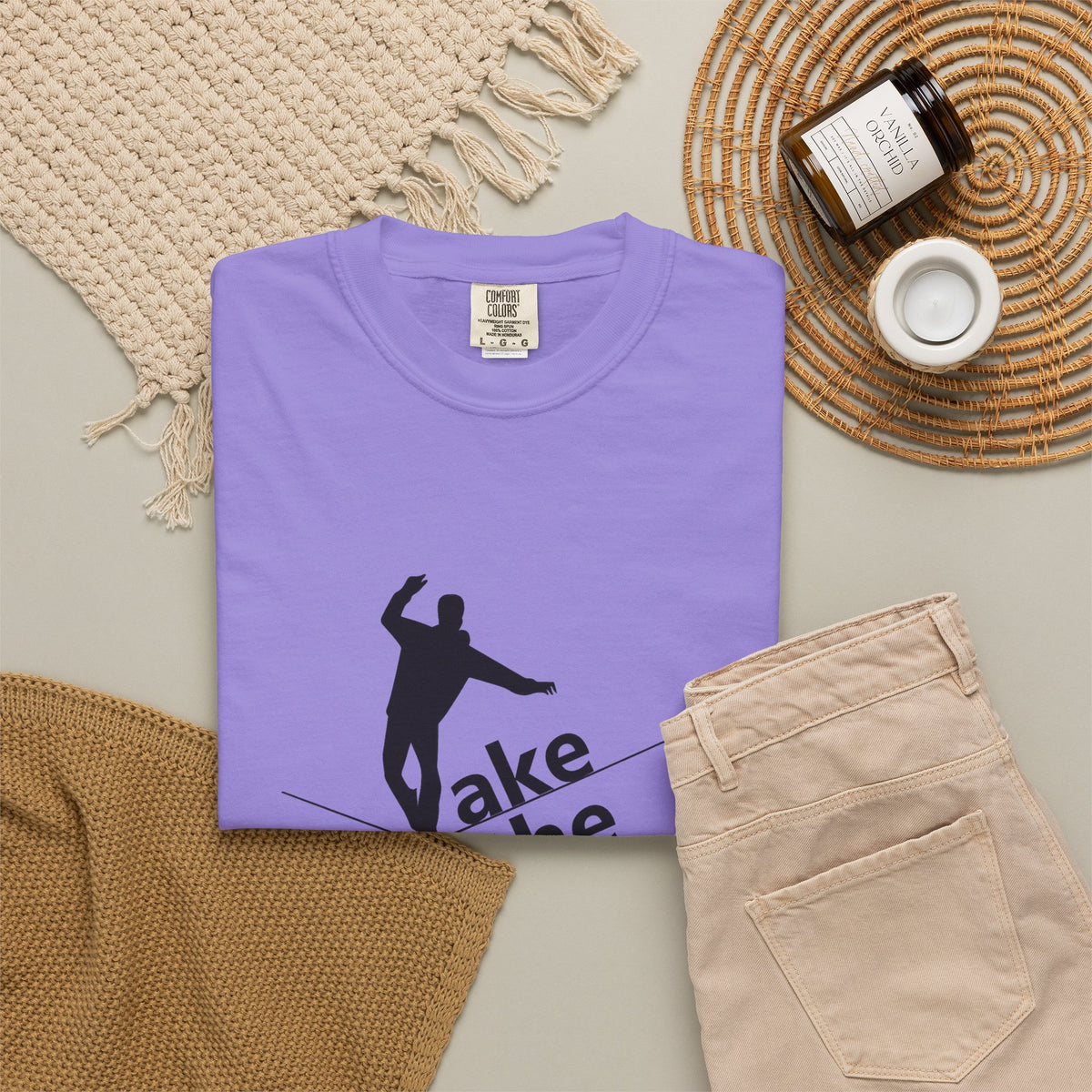 Take the Risk T-Shirt — Tightrope Silhouette Motivational Tee
