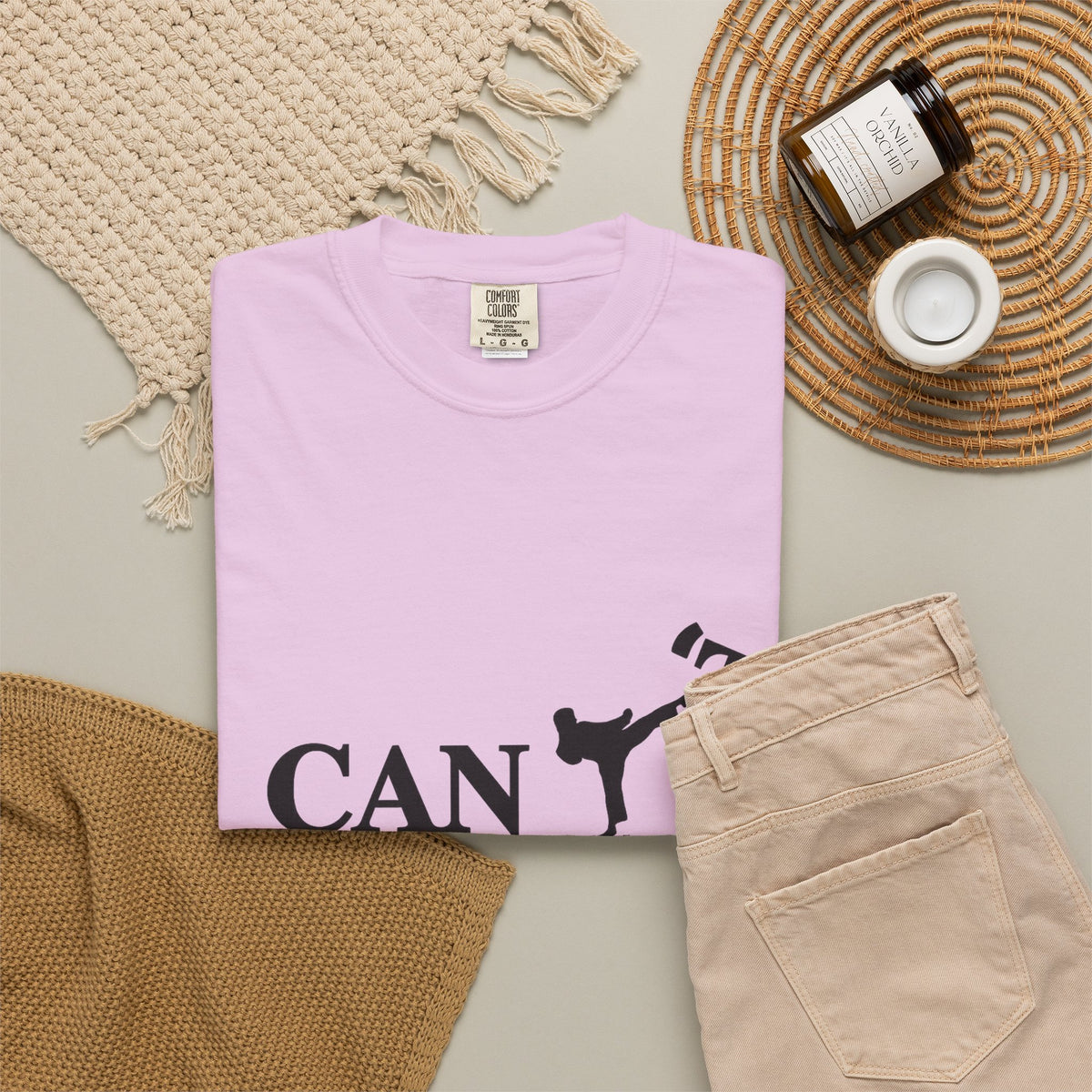 T-Shirt — 'CAN'T' Motivational Graphic Tee (Silhouette Kicking Apostrophe)