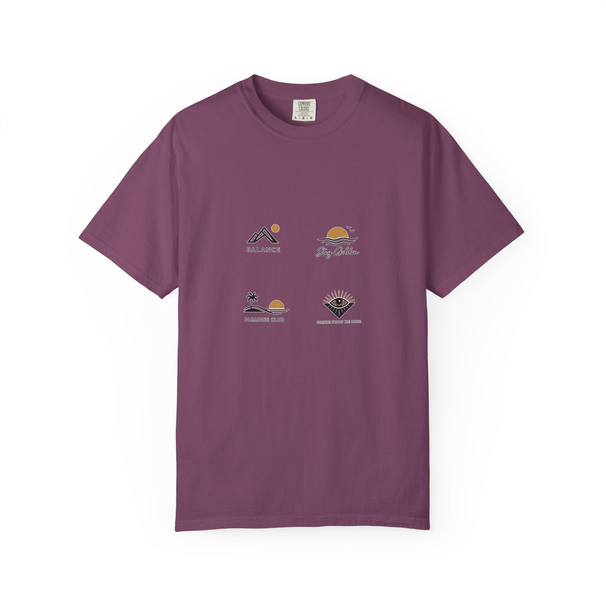 Paradise Club Tee — Minimal Sunset Palm Graphic T-Shirt