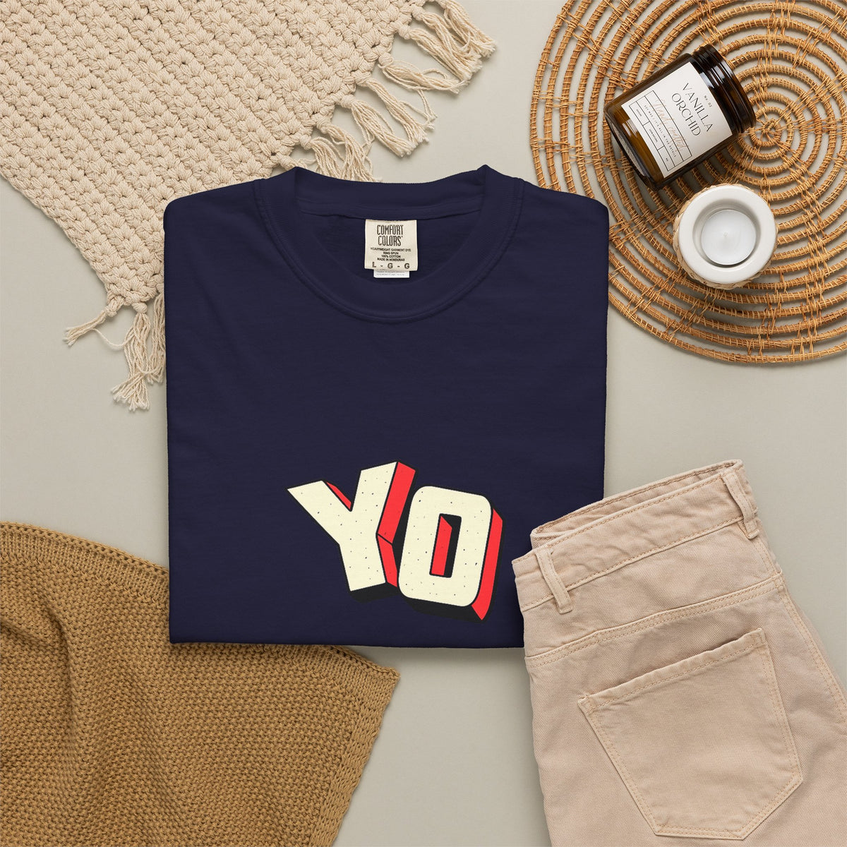 Yo Graphic T-Shirt — Retro 3D Lettering Tee