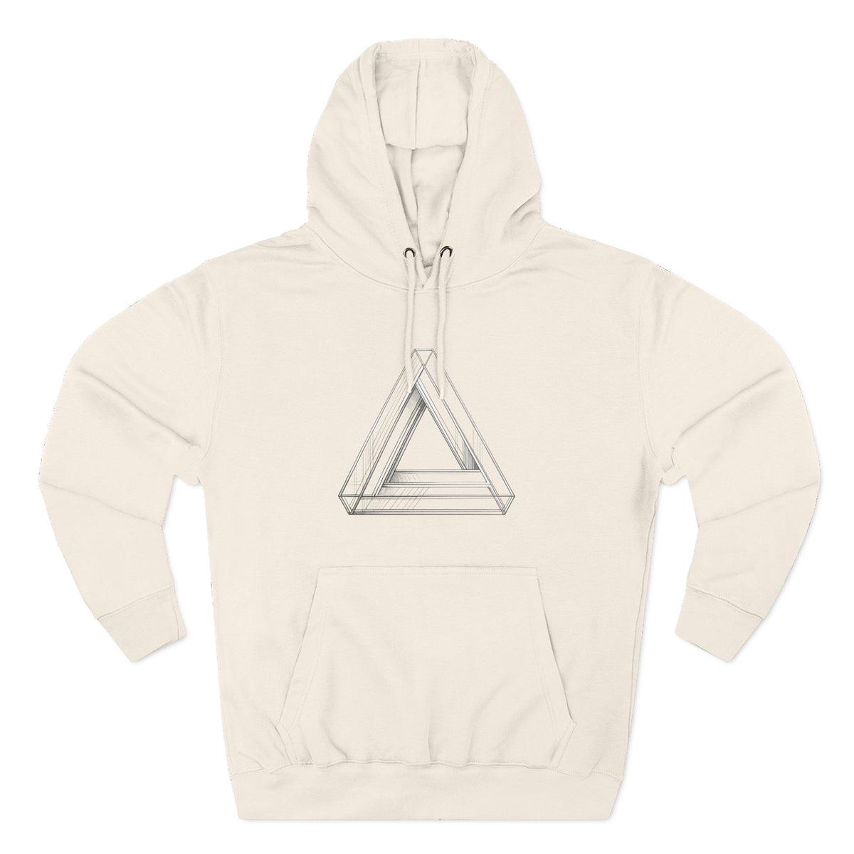 Minimal Geometric Triangle Hoodie — Three-Panel Illusion Design