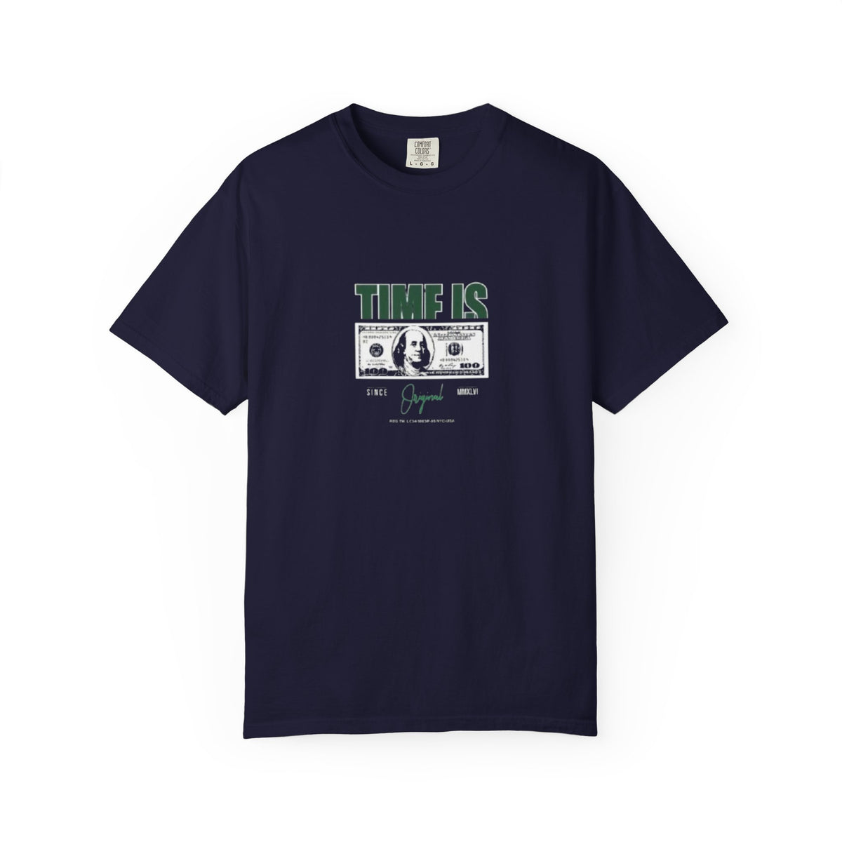 Money Vibe T-Shirt — "TIME IS" Graphic Dollar Bill Tee