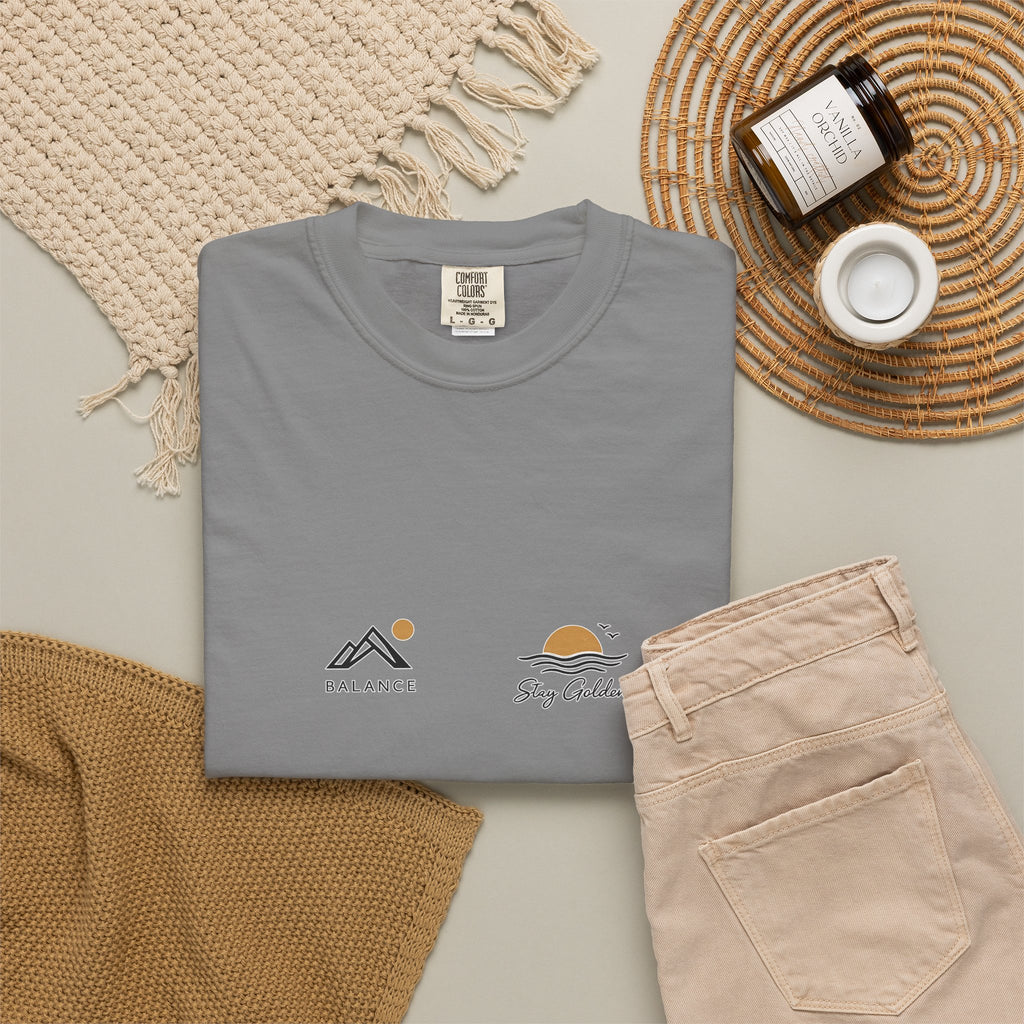 Paradise Club Tee — Minimal Sunset Palm Graphic T-Shirt