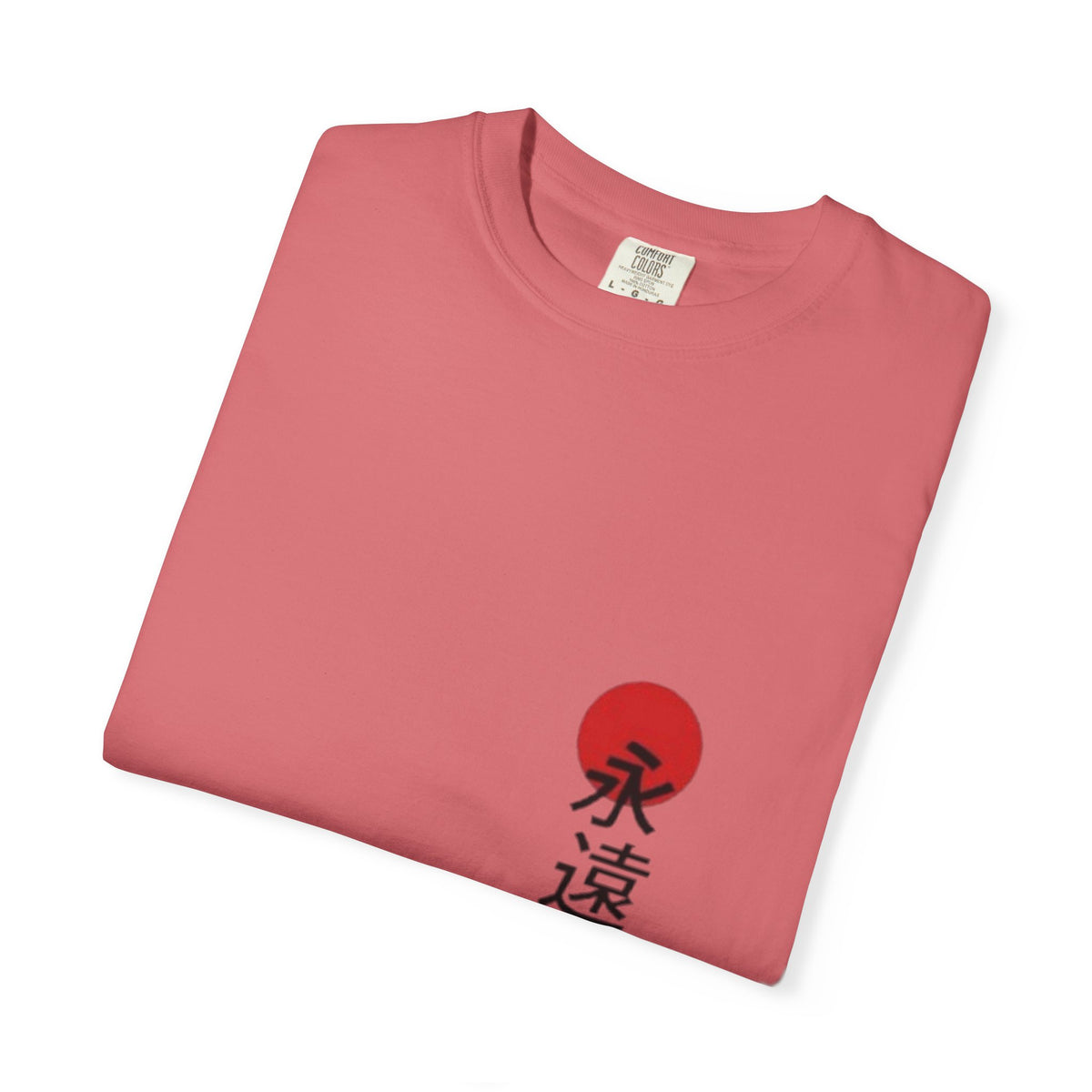 Japanese Victory Tee — "永遠に勝つ" Vertical Sun Graphic T-Shirt