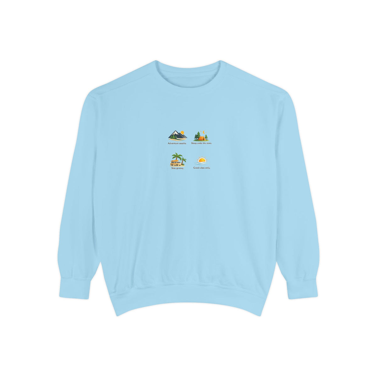 Good Vibes Only Sweatshirt — Sunrise Graphic Cozy Pullover