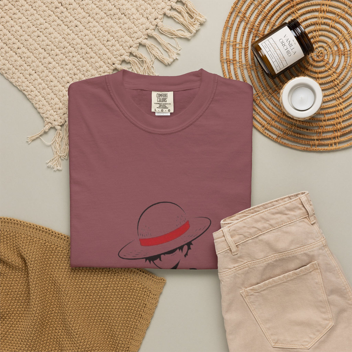 Minimal Straw Hat Silhouette T-Shirt