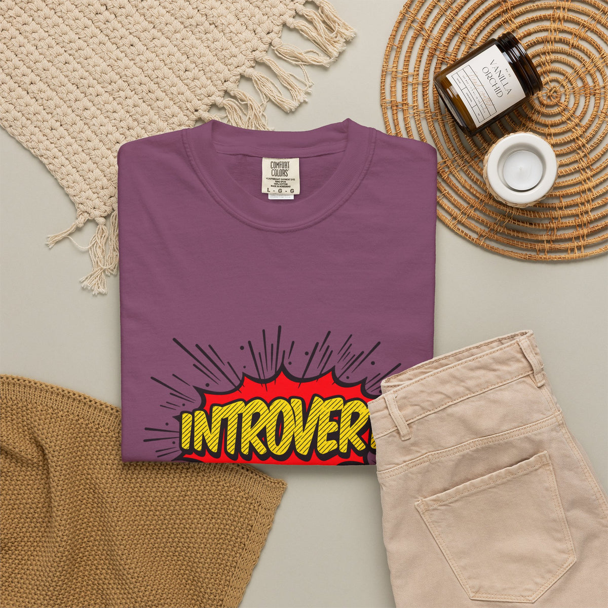 Introvert Comic Pop T-Shirt — Graphic "INTROVERT!" Tee