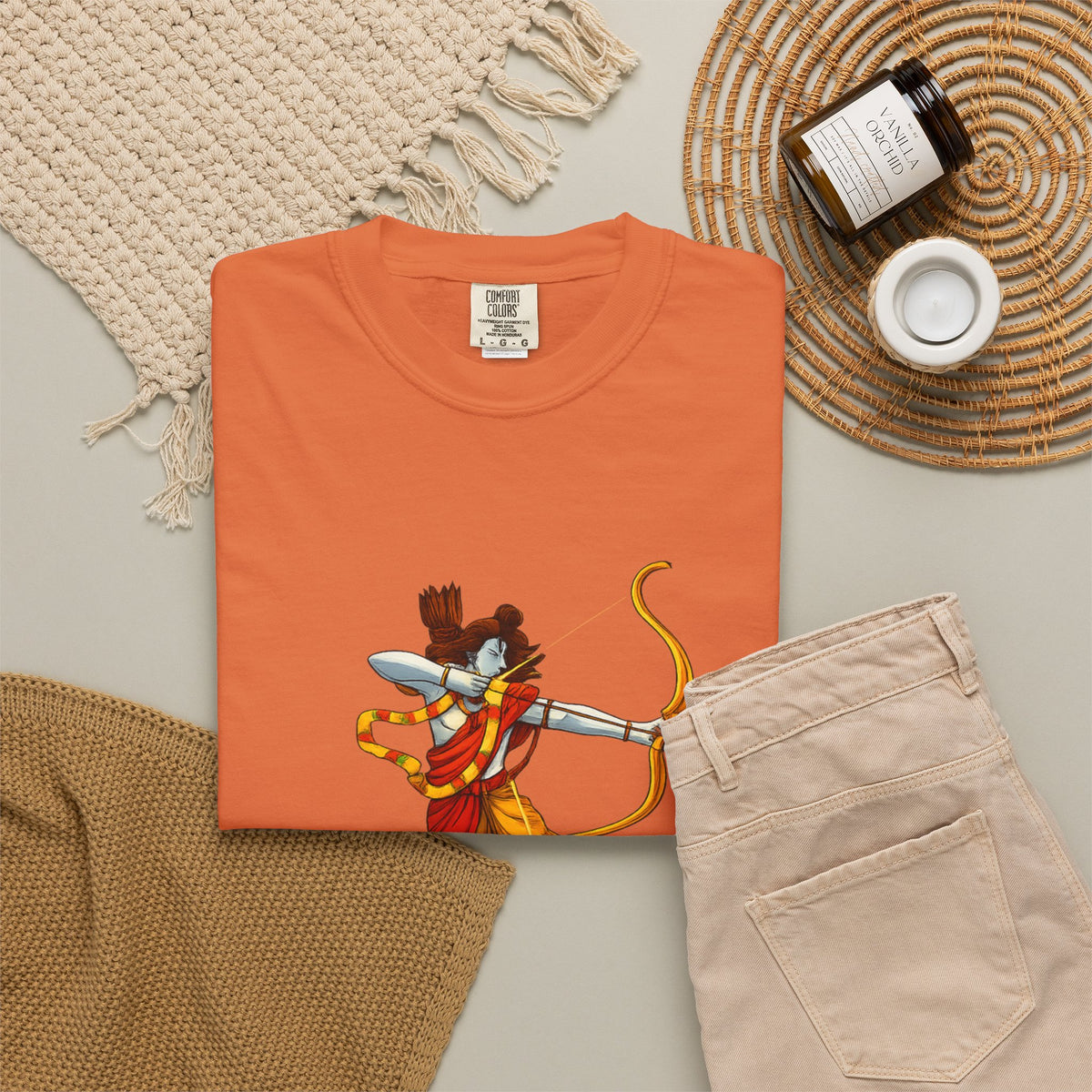 Ram Archer T-Shirt with ‘Jai Shri Ram’ Hindi Script — Hindu Festival & Devotional Tee