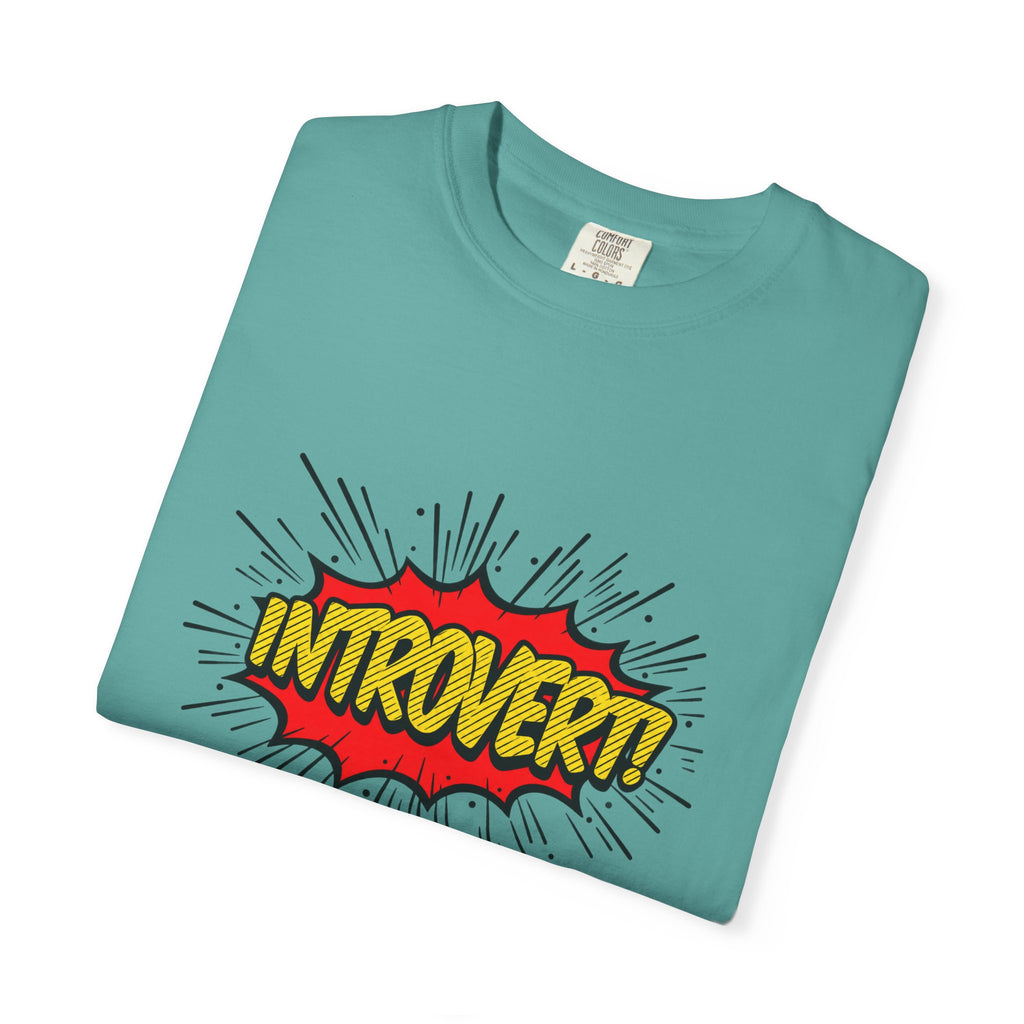 Introvert Comic Pop T-Shirt — Graphic "INTROVERT!" Tee