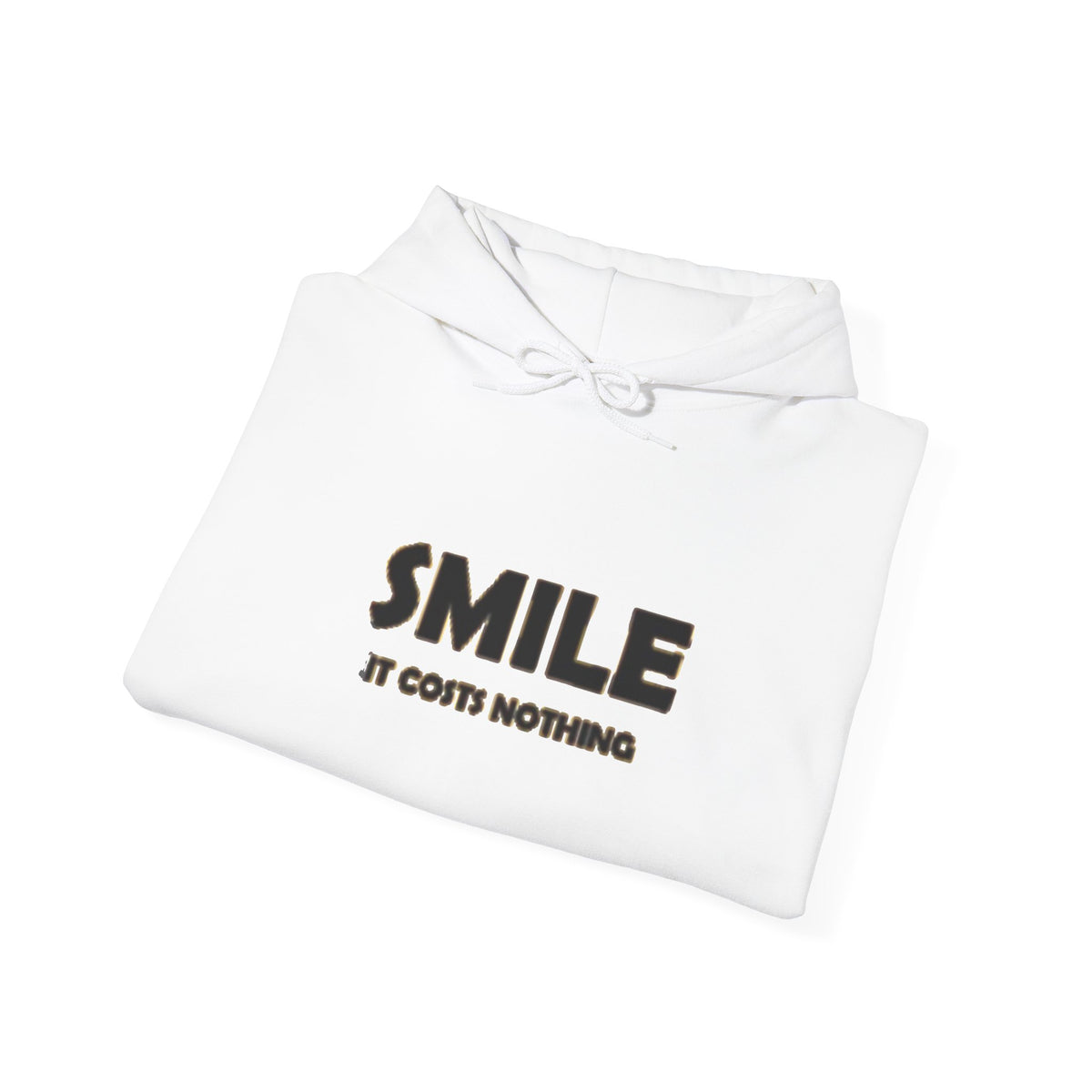Smile It Costs Nothing Hoodie — Minimalist Positive Message Hooded Sweatshirt