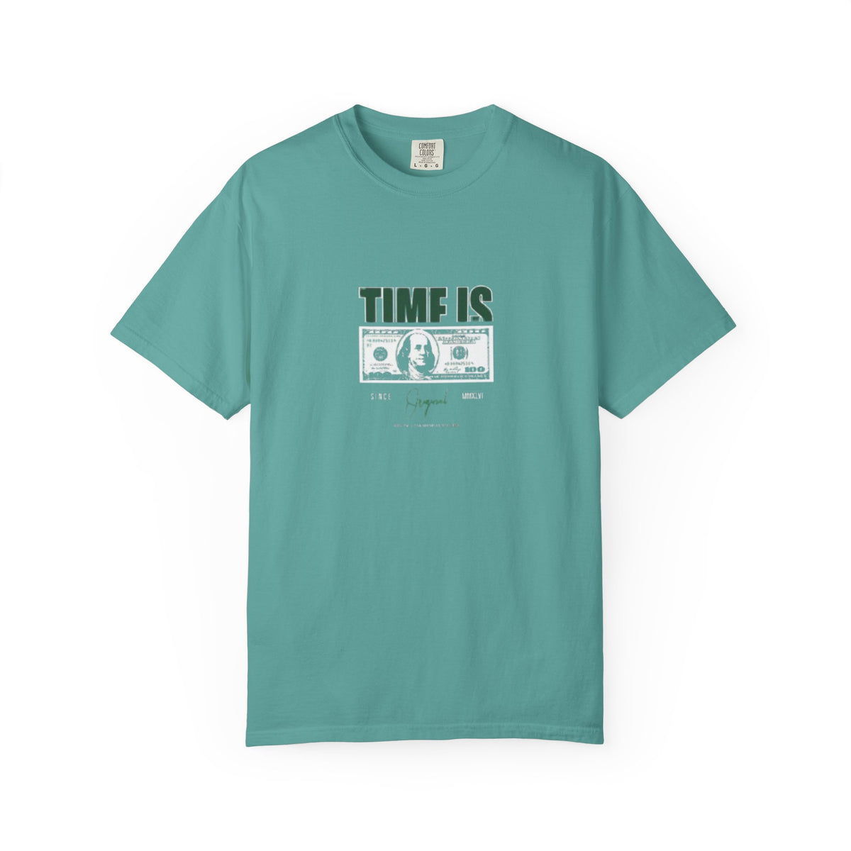 Money Vibe T-Shirt — "TIME IS" Graphic Dollar Bill Tee