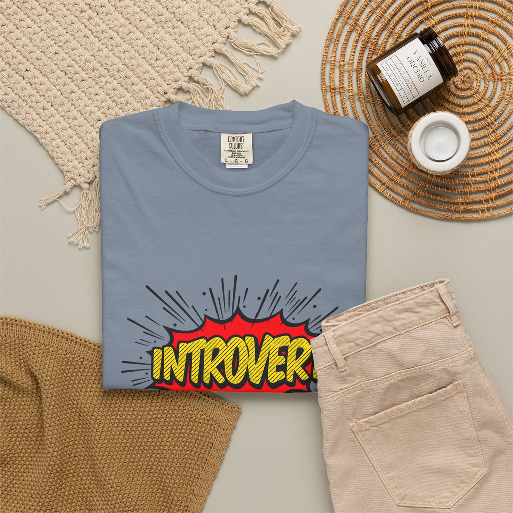 Introvert Comic Pop T-Shirt — Graphic "INTROVERT!" Tee