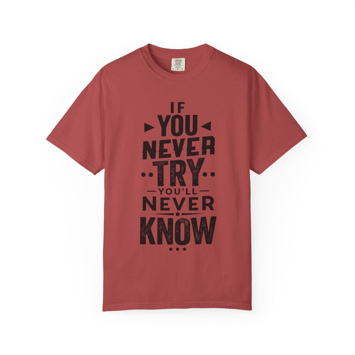 Motivational Graphic T-Shirt — "If You Never Try You'll Never Know" Inspirational Tee