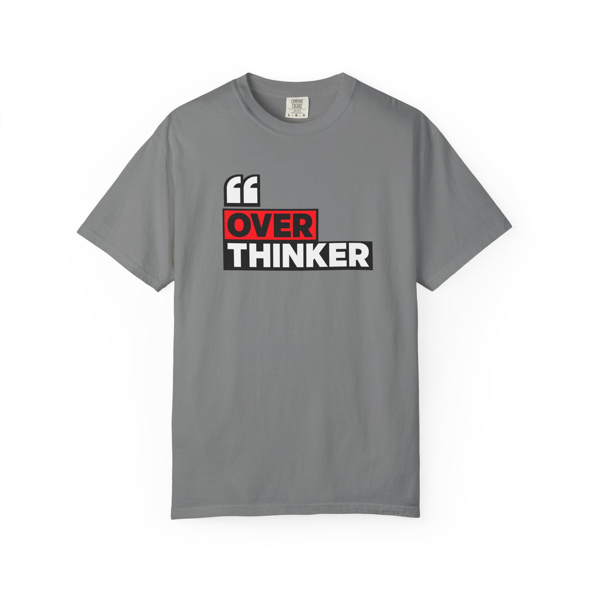 Overthinker Graphic T-Shirt — Bold Red & Black Text Tee