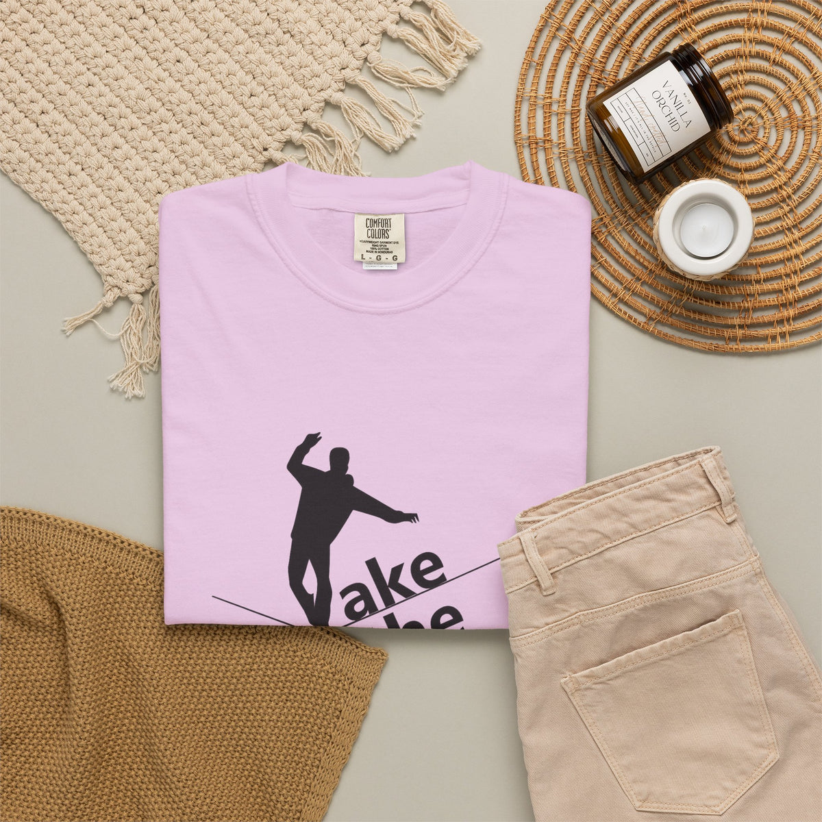 Take the Risk T-Shirt — Tightrope Silhouette Motivational Tee