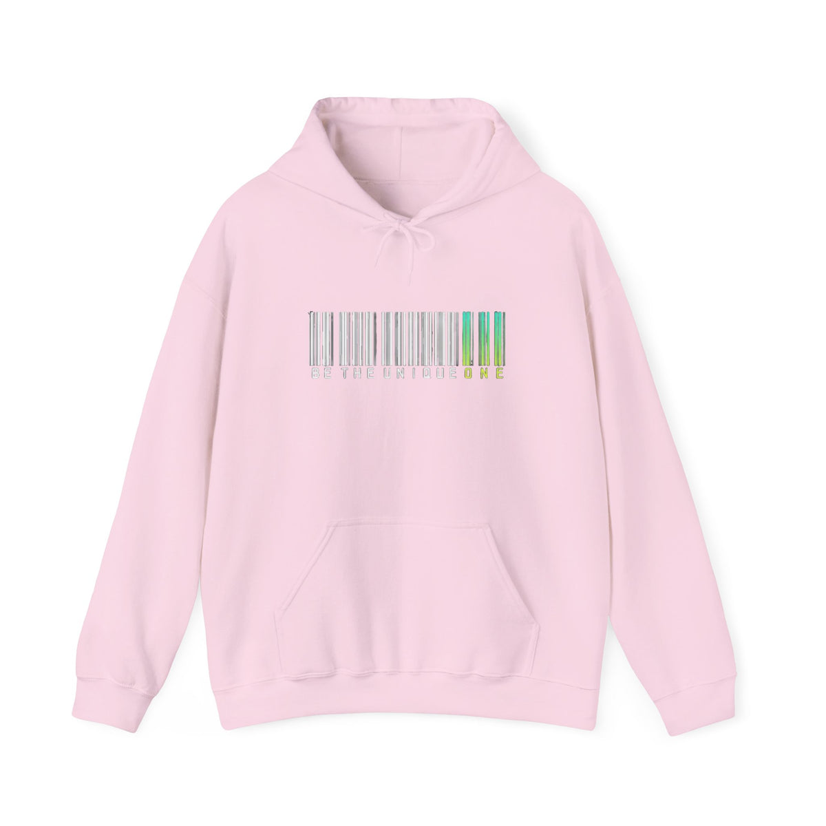 Unique One Barcode Hoodie — "Be the Unique One" Graphic Pullover