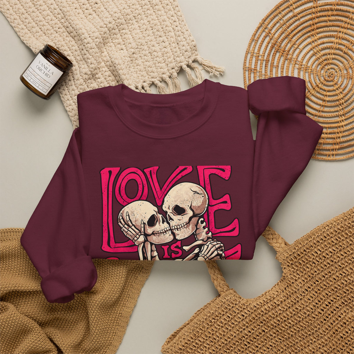 Skeleton Couple 'Love Is Love' Crewneck Sweatshirt
