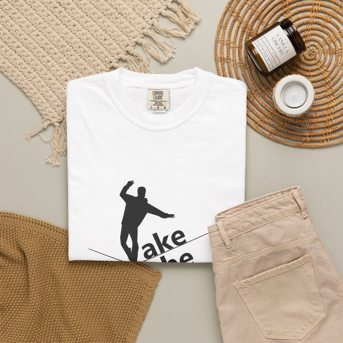Take the Risk T-Shirt — Tightrope Silhouette Motivational Tee