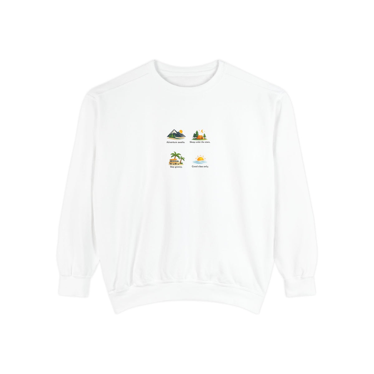 Good Vibes Only Sweatshirt — Sunrise Graphic Cozy Pullover