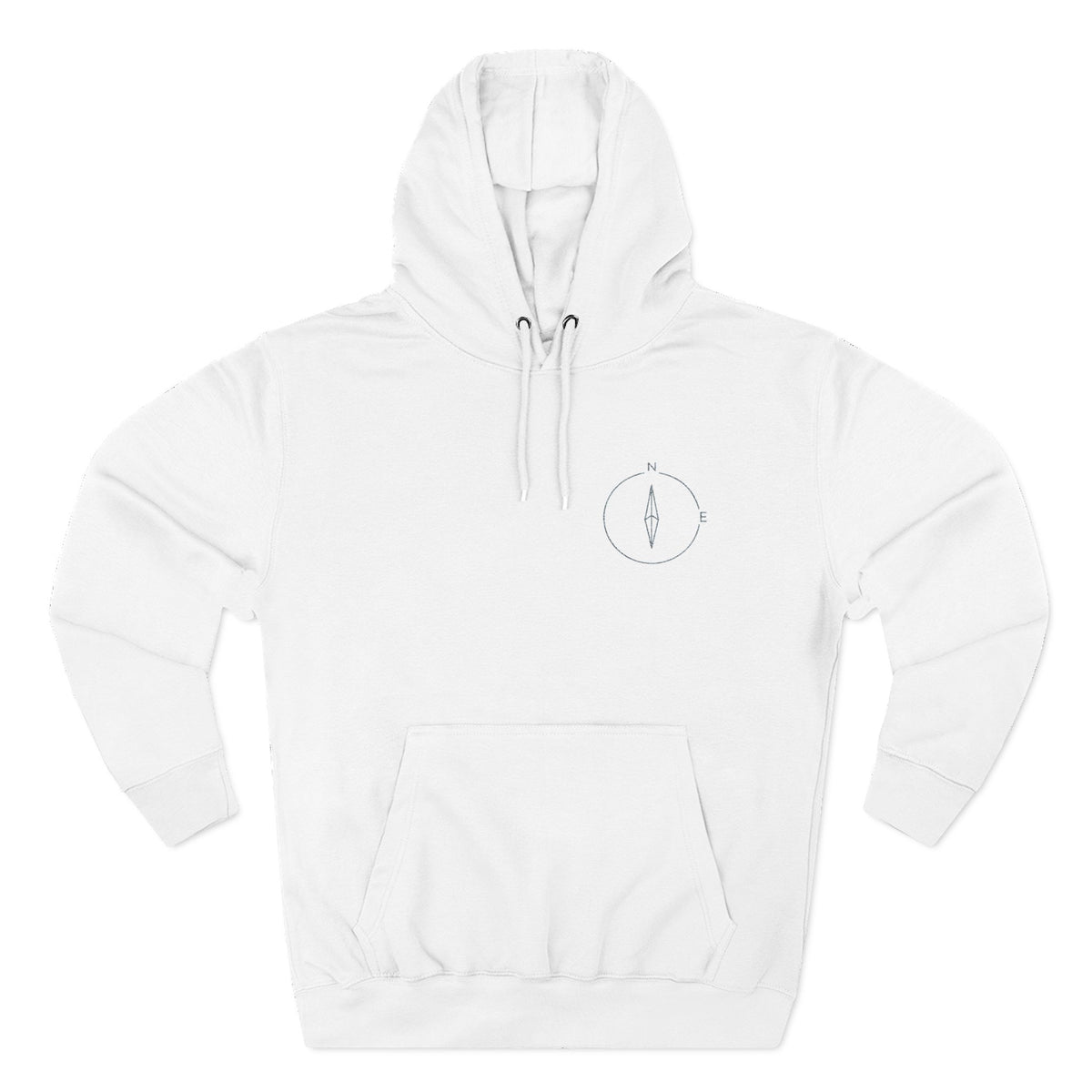 Minimal Compass Hoodie — Small Chest Compass Graphic Pullover