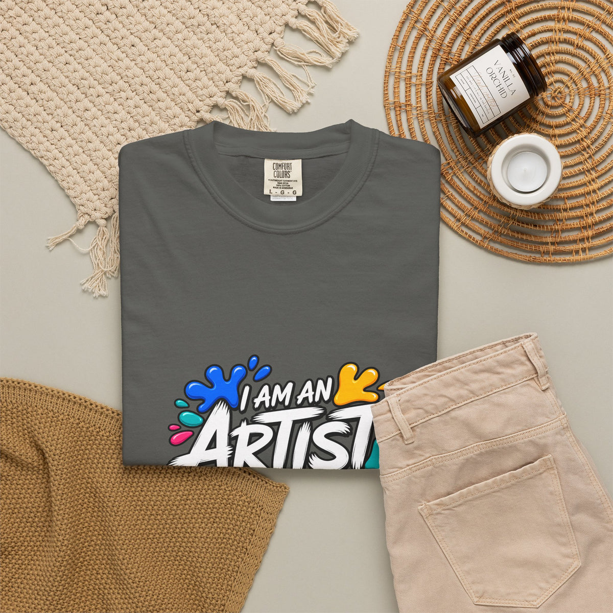 Artist T‑Shirt — "Human Artist" Colorful Paint Splash Graphic Tee
